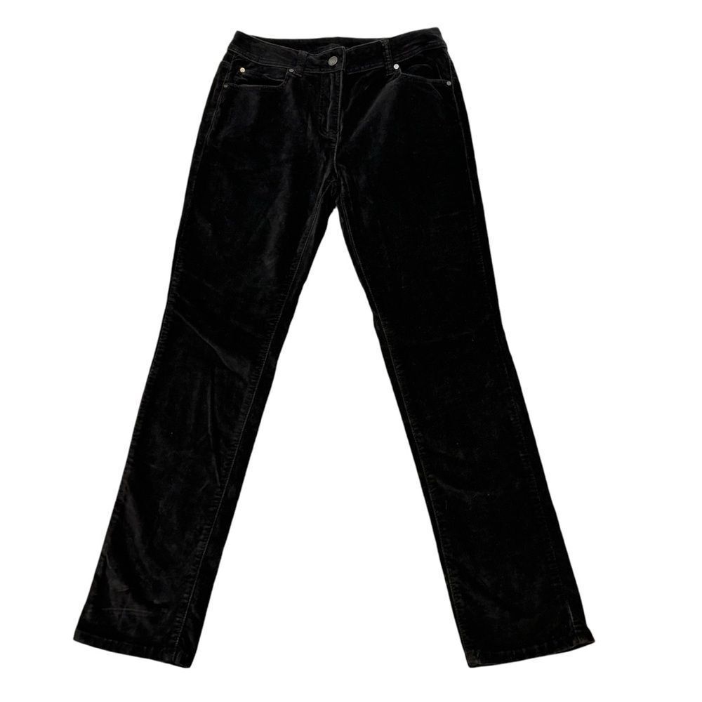 Ladies Spanner Black Velour Straight‎ Leg Pants Size 4